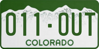 CO license plate 011OUT