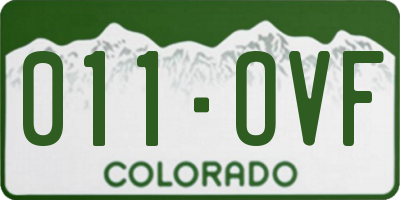 CO license plate 011OVF