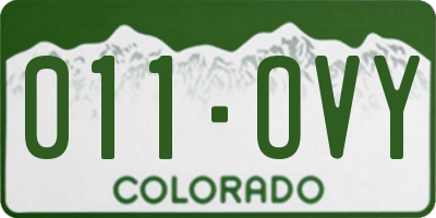 CO license plate 011OVY