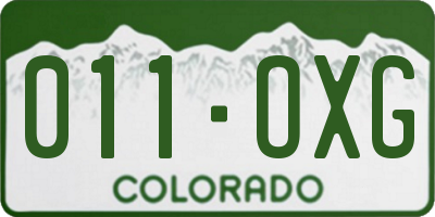 CO license plate 011OXG