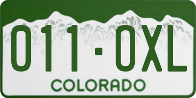 CO license plate 011OXL