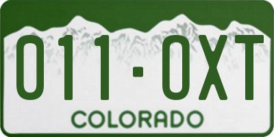 CO license plate 011OXT