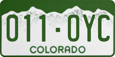 CO license plate 011OYC