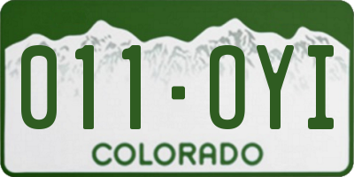 CO license plate 011OYI