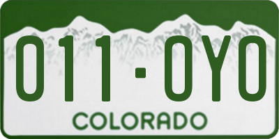 CO license plate 011OYO