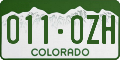 CO license plate 011OZH