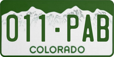 CO license plate 011PAB