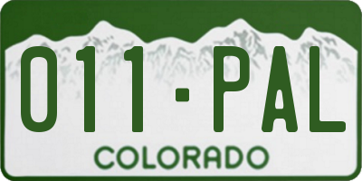 CO license plate 011PAL