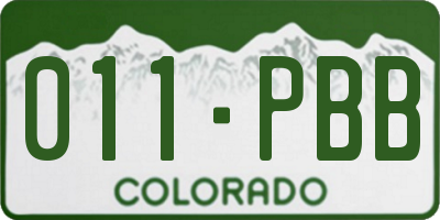CO license plate 011PBB