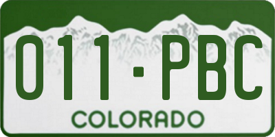 CO license plate 011PBC