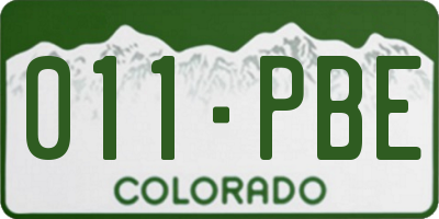 CO license plate 011PBE