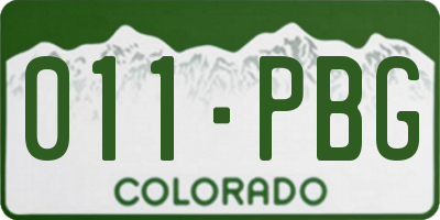 CO license plate 011PBG