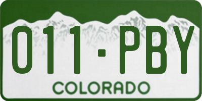CO license plate 011PBY