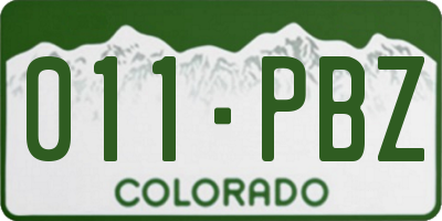 CO license plate 011PBZ