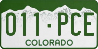 CO license plate 011PCE