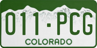 CO license plate 011PCG
