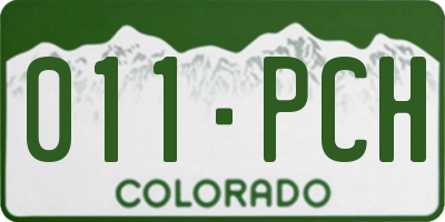 CO license plate 011PCH