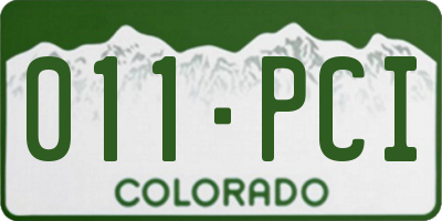 CO license plate 011PCI