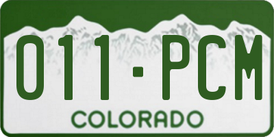 CO license plate 011PCM