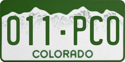 CO license plate 011PCO