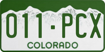 CO license plate 011PCX