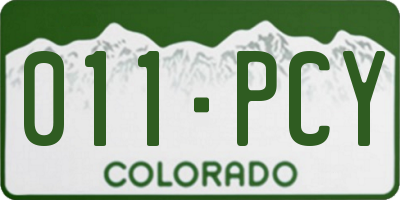 CO license plate 011PCY