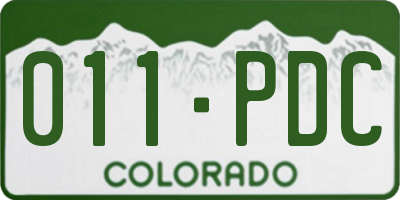 CO license plate 011PDC