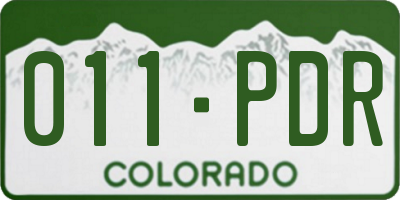 CO license plate 011PDR