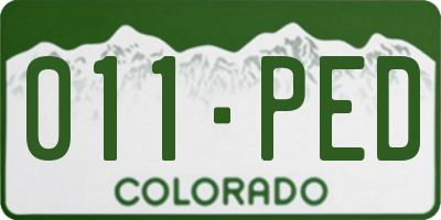 CO license plate 011PED