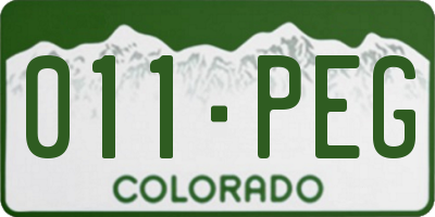 CO license plate 011PEG