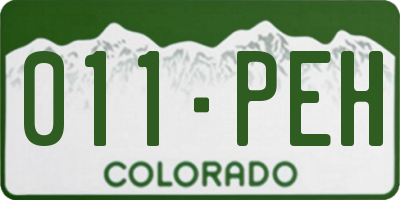 CO license plate 011PEH