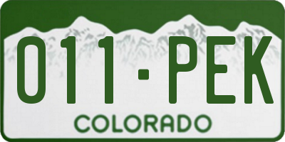 CO license plate 011PEK