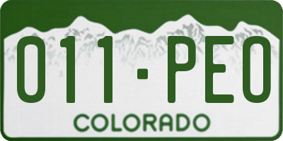 CO license plate 011PEO
