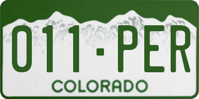 CO license plate 011PER