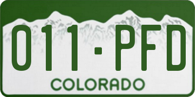 CO license plate 011PFD