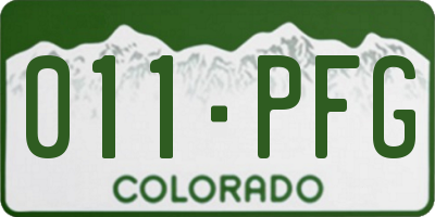 CO license plate 011PFG