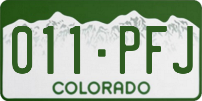 CO license plate 011PFJ
