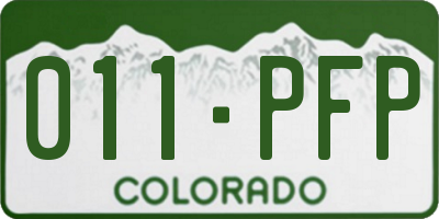 CO license plate 011PFP