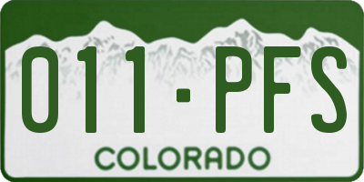 CO license plate 011PFS