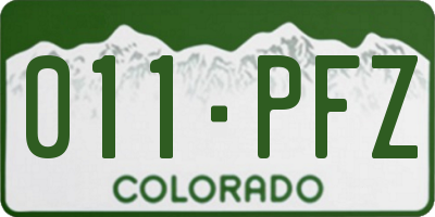 CO license plate 011PFZ
