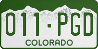 CO license plate 011PGD