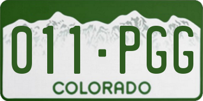 CO license plate 011PGG