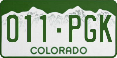 CO license plate 011PGK