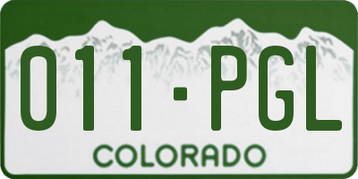 CO license plate 011PGL