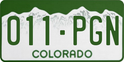 CO license plate 011PGN