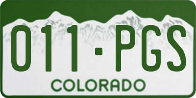 CO license plate 011PGS