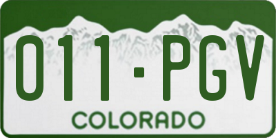CO license plate 011PGV