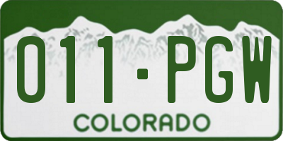 CO license plate 011PGW