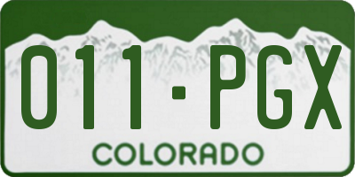 CO license plate 011PGX