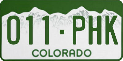CO license plate 011PHK